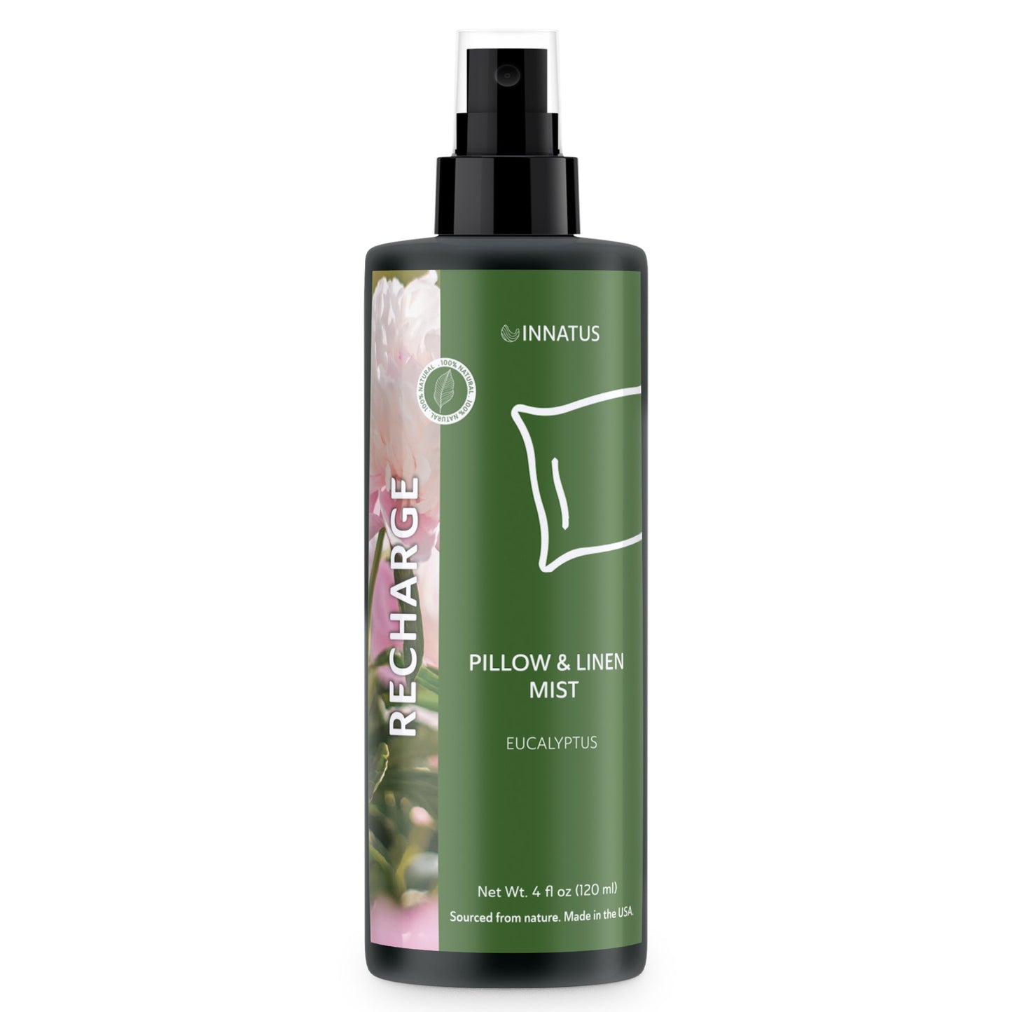 All-Natural Recharge Pillow & Linen Spray – 4oz Aromatherapy Mist with Eucalyptus, Rosemary & Mint for Relaxation & Stress Relief – Water-Based, Chemical-Free Bedding Spray – Made in the USA  " - Renee Lane Company