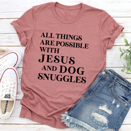 All Things Are Possible with Jesus T-Shirt - Renee Lane Company