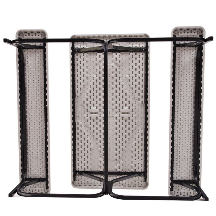 All Weather Outdoor Picnic Table Bench Set with Metal Base Wood - Renee Lane Company
