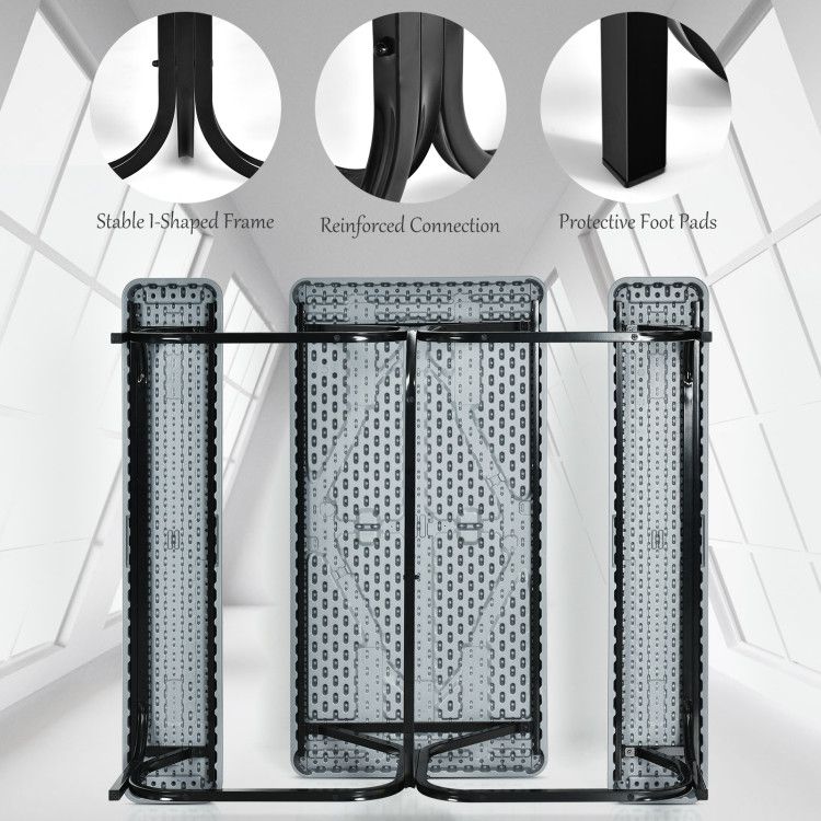 All Weather Outdoor Picnic Table Bench Set with Metal Base Wood - Renee Lane Company