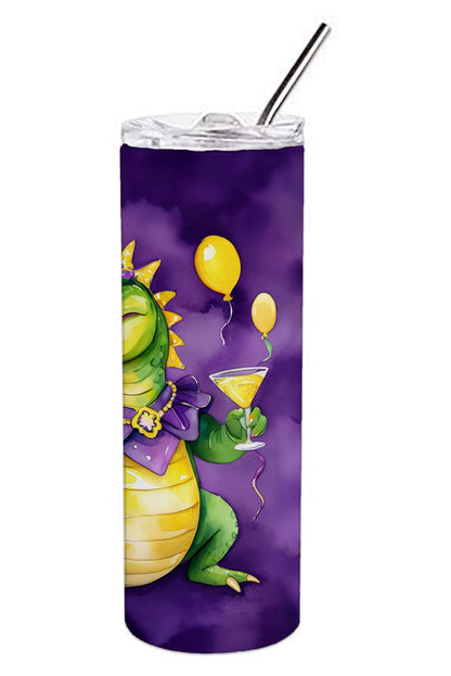 Alligator Mardi Gras Stainless Steel Skinny Tumbler Vacuum Double Walled Reusable Insulated Tumbler Travel Cup for Coffee Cocktails Gift with Lid, 20 oz - Renee Lane Company