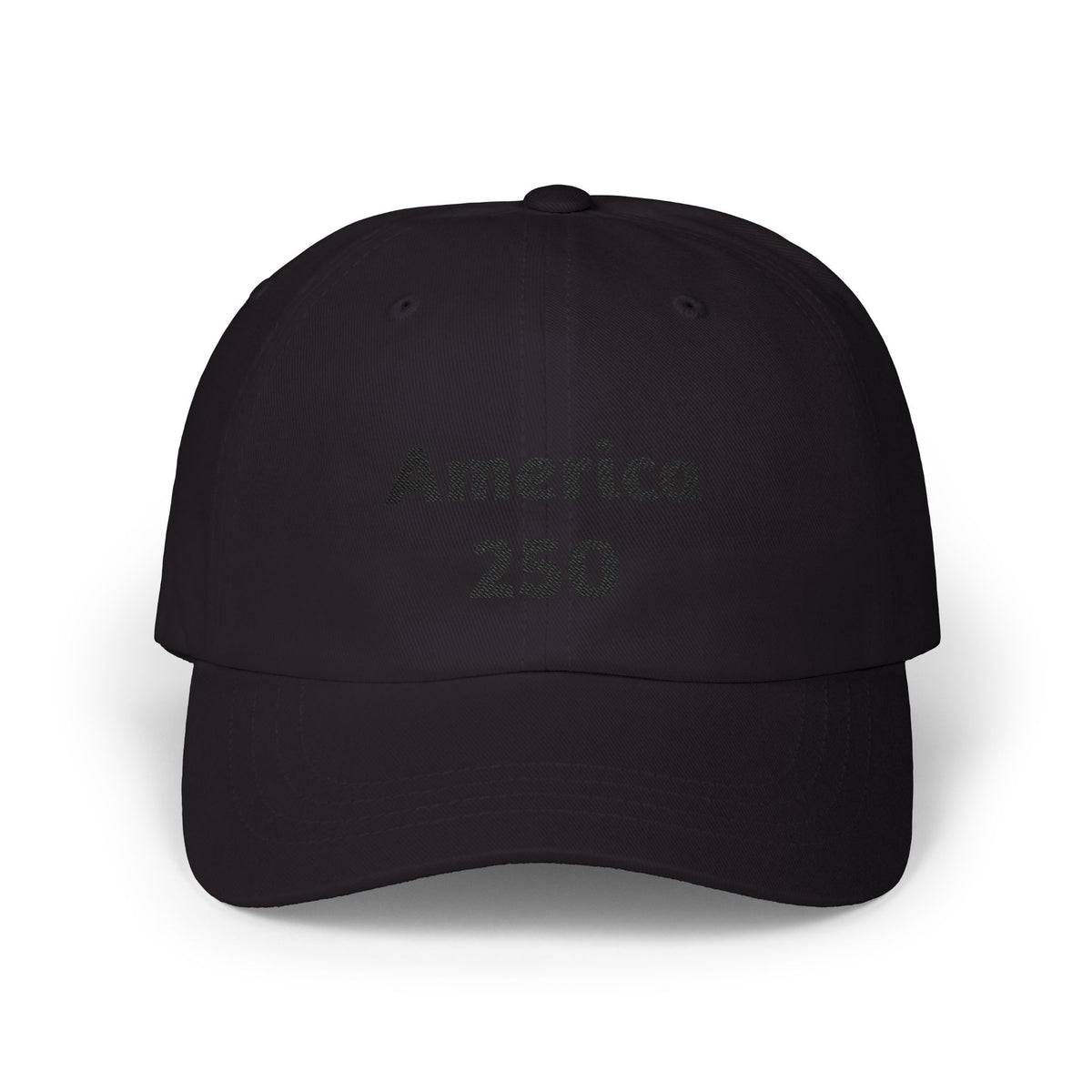 Black dad cap with 'America 250' front logo