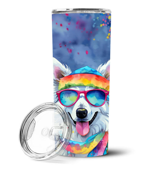 American Eskimo Hippie Dawg Stainless Steel Skinny Tumbler Vacuum Double Walled Reusable Insulated Tumbler Travel Cup for Coffee Cocktails Gift with Lid, 20 oz - Renee Lane Company
