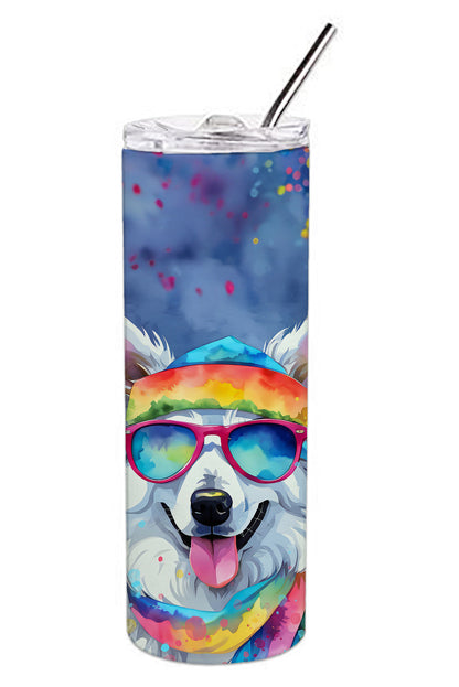 American Eskimo Hippie Dawg Stainless Steel Skinny Tumbler Vacuum Double Walled Reusable Insulated Tumbler Travel Cup for Coffee Cocktails Gift with Lid, 20 oz - Renee Lane Company
