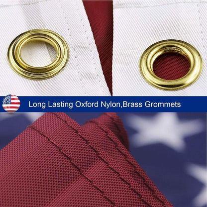 American Flag 10x15 ft 8x12 ft 6x10 ft 5x8 ft 4x6 ft 3x5 ft  2x3 ft Outdoor Heavy Duty Embroidered Stars USA Flag Sewn Stripes Fade Resistance Brass Grommets All Weather UV Active - Renee Lane Company