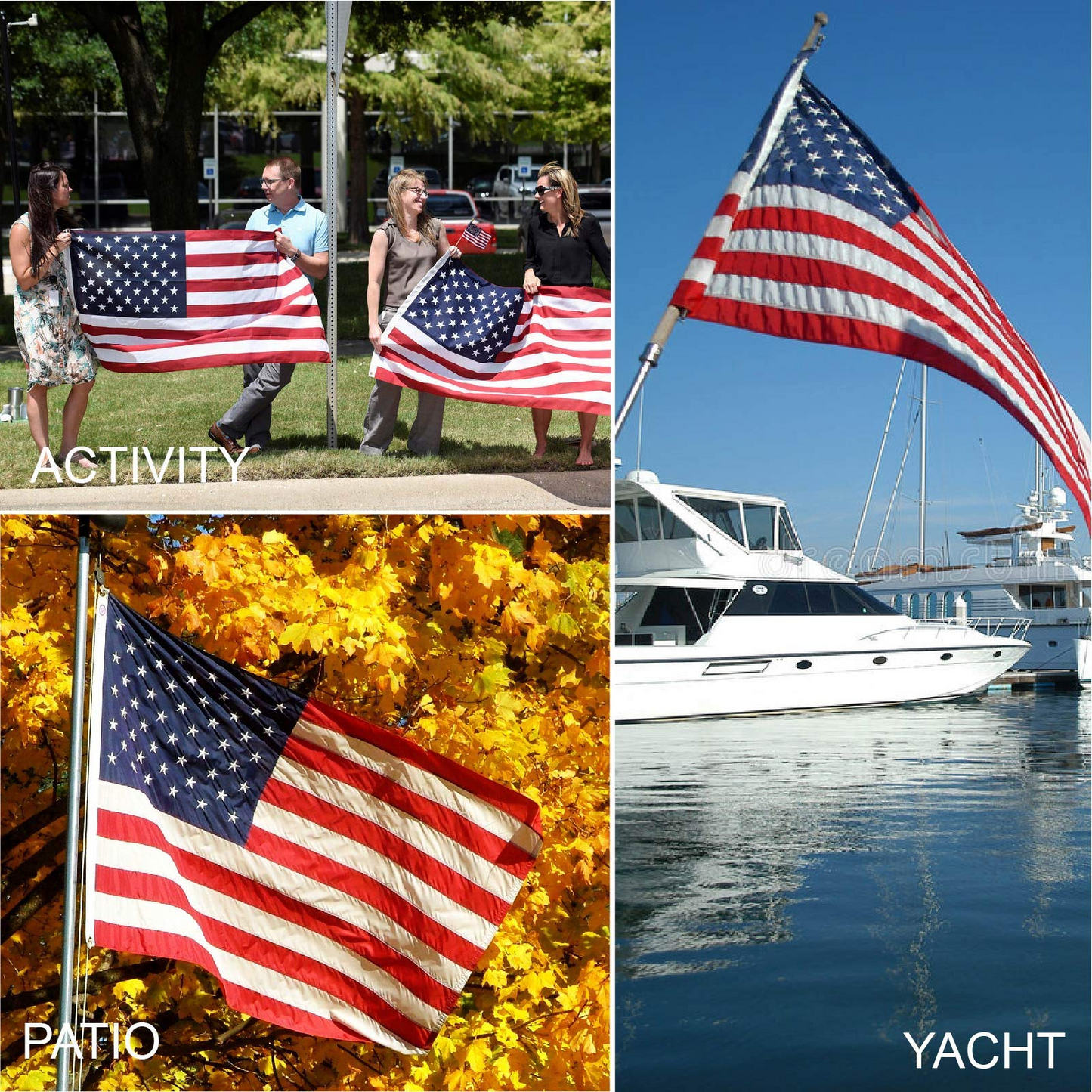 American Flag 10x15 ft 8x12 ft 6x10 ft 5x8 ft 4x6 ft 3x5 ft  2x3 ft Outdoor Heavy Duty Embroidered Stars USA Flag Sewn Stripes Fade Resistance Brass Grommets All Weather UV Active - Renee Lane Company