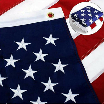 American Flag 10x15 ft 8x12 ft 6x10 ft 5x8 ft 4x6 ft 3x5 ft  2x3 ft Outdoor Heavy Duty Embroidered Stars USA Flag Sewn Stripes Fade Resistance Brass Grommets All Weather UV Active - Renee Lane Company
