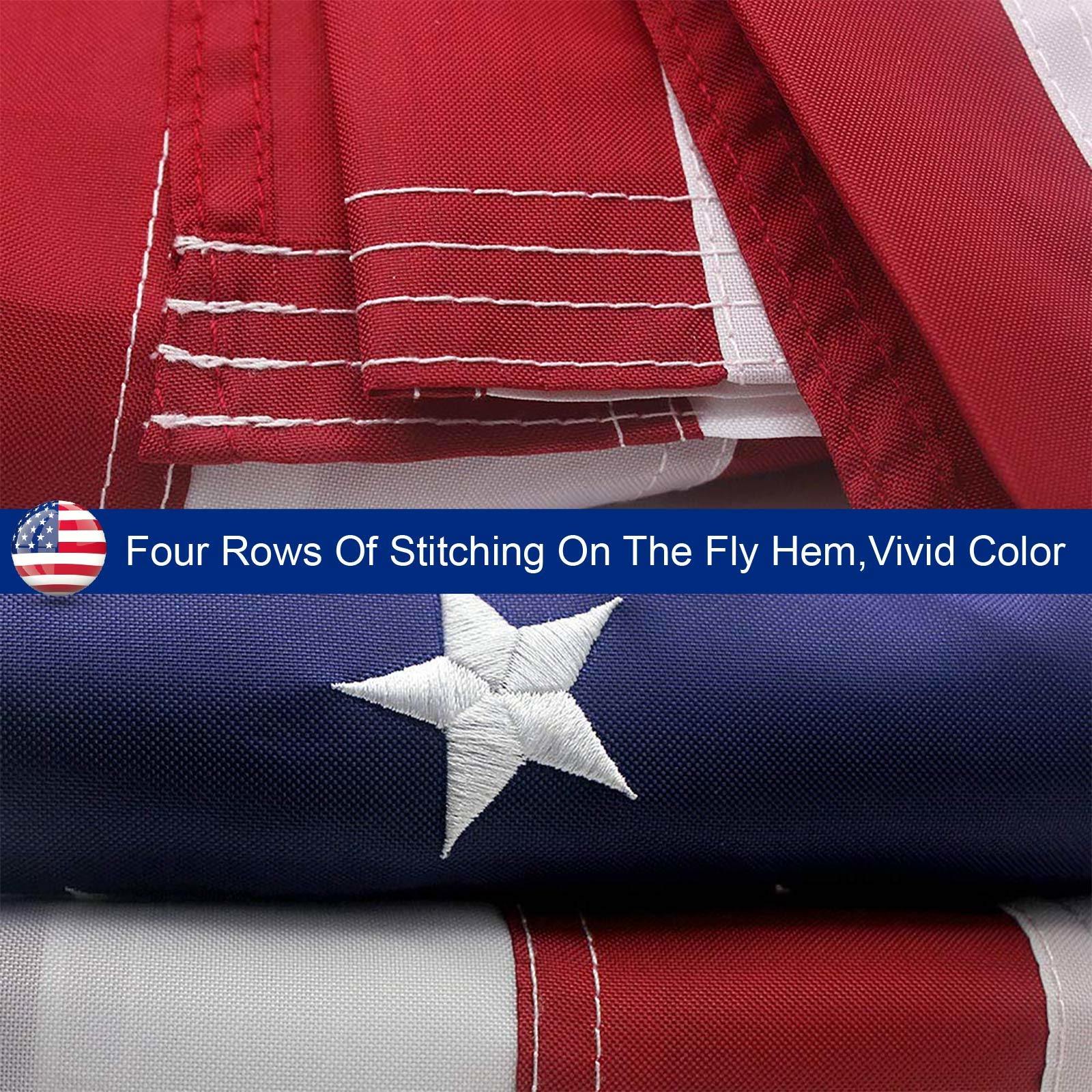 American Flag 10x15 ft 8x12 ft 6x10 ft 5x8 ft 4x6 ft 3x5 ft  2x3 ft Outdoor Heavy Duty Embroidered Stars USA Flag Sewn Stripes Fade Resistance Brass Grommets All Weather UV Active - Renee Lane Company