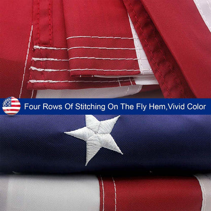 American Flag 10x15 ft 8x12 ft 6x10 ft 5x8 ft 4x6 ft 3x5 ft  2x3 ft Outdoor Heavy Duty Embroidered Stars USA Flag Sewn Stripes Fade Resistance Brass Grommets All Weather UV Active - Renee Lane Company
