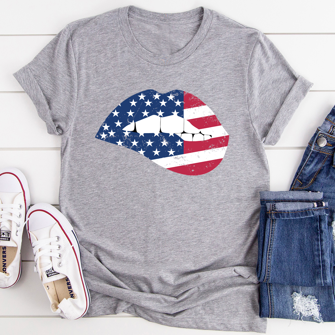 American Flag Lips T-Shirt - Renee Lane Company