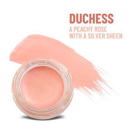 Cream-to-powder pigment jar, peachy rose with silver sheen