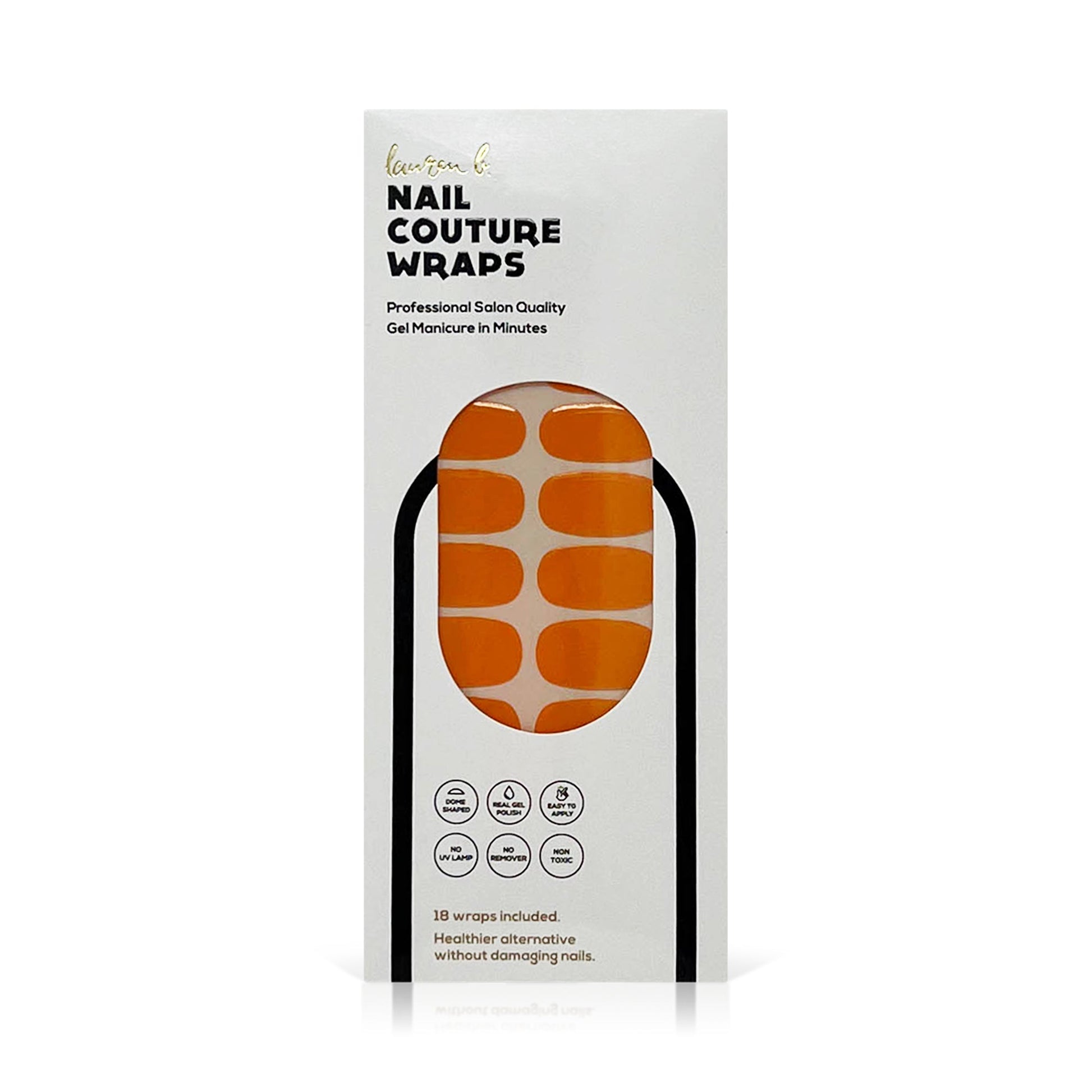 Apricot solid gel nail wraps box, Nail Couture Wraps, 16 wraps included