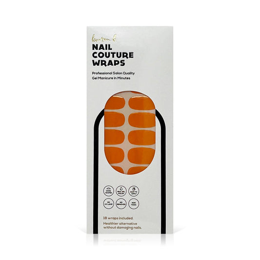 Apricot solid gel nail wraps box, Nail Couture Wraps, 16 wraps included