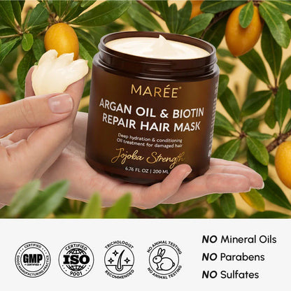 Argan Oil & Biotin Hair Repair Mask - Renee Lane Company