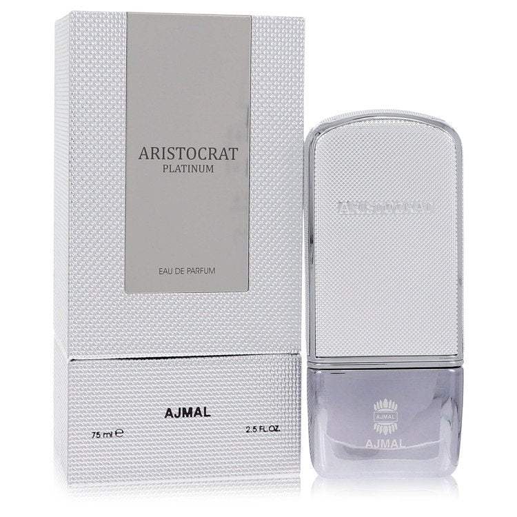 Ajmal eau de parfum bottle with textured box packaging and silver-tone cap