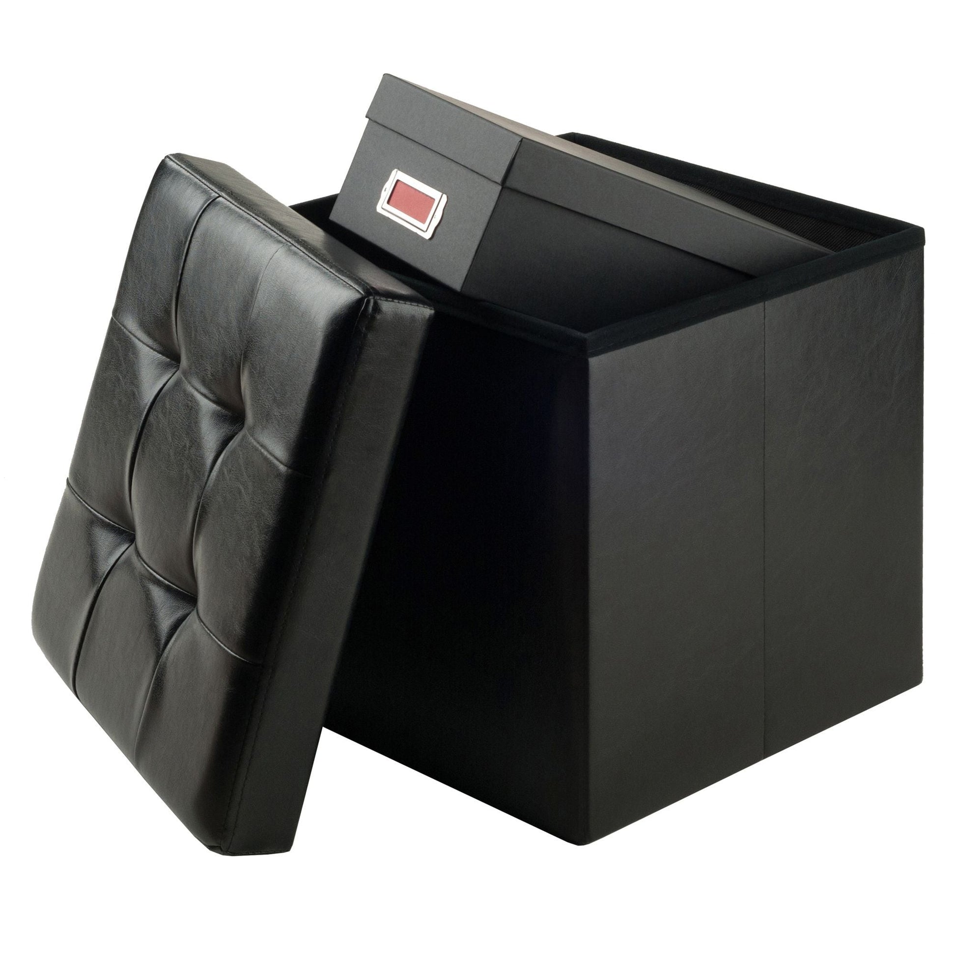 Ashford Ottoman with Storage Faux Leather - Renee Lane Company