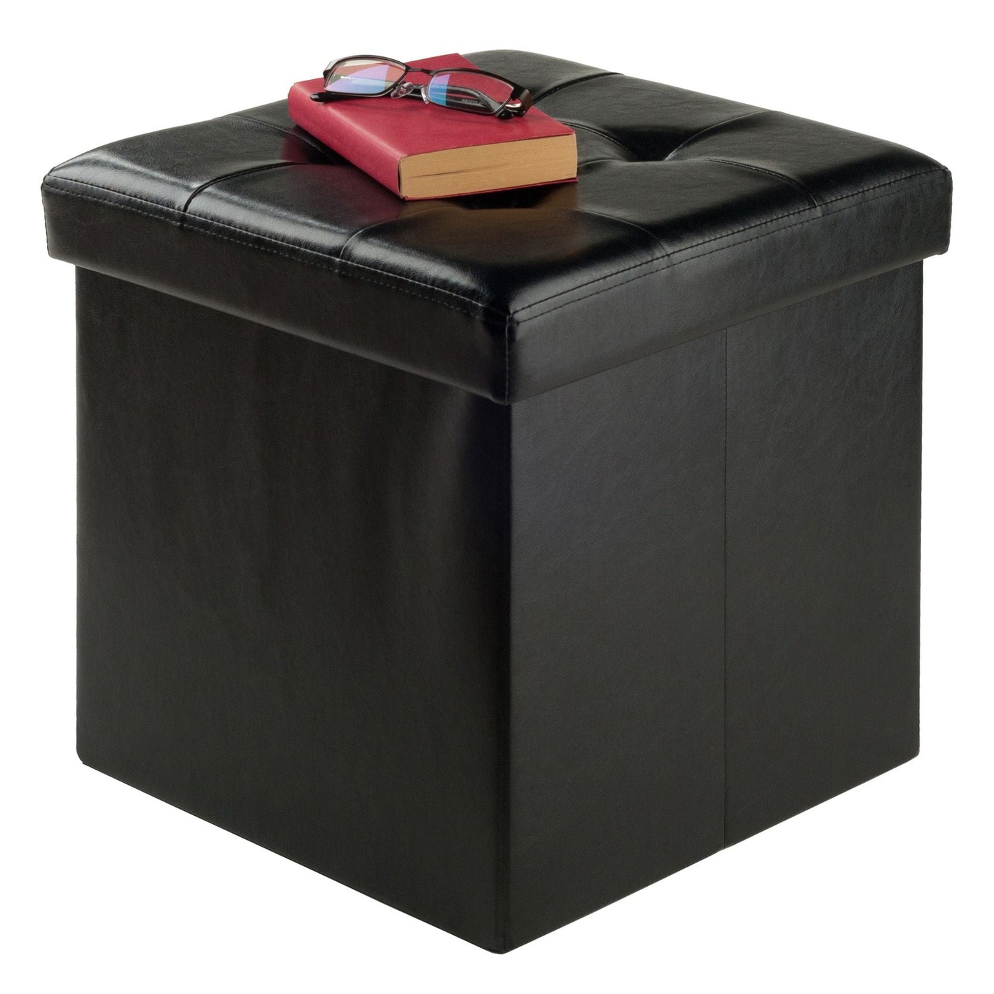 Ashford Ottoman with Storage Faux Leather - Renee Lane Company