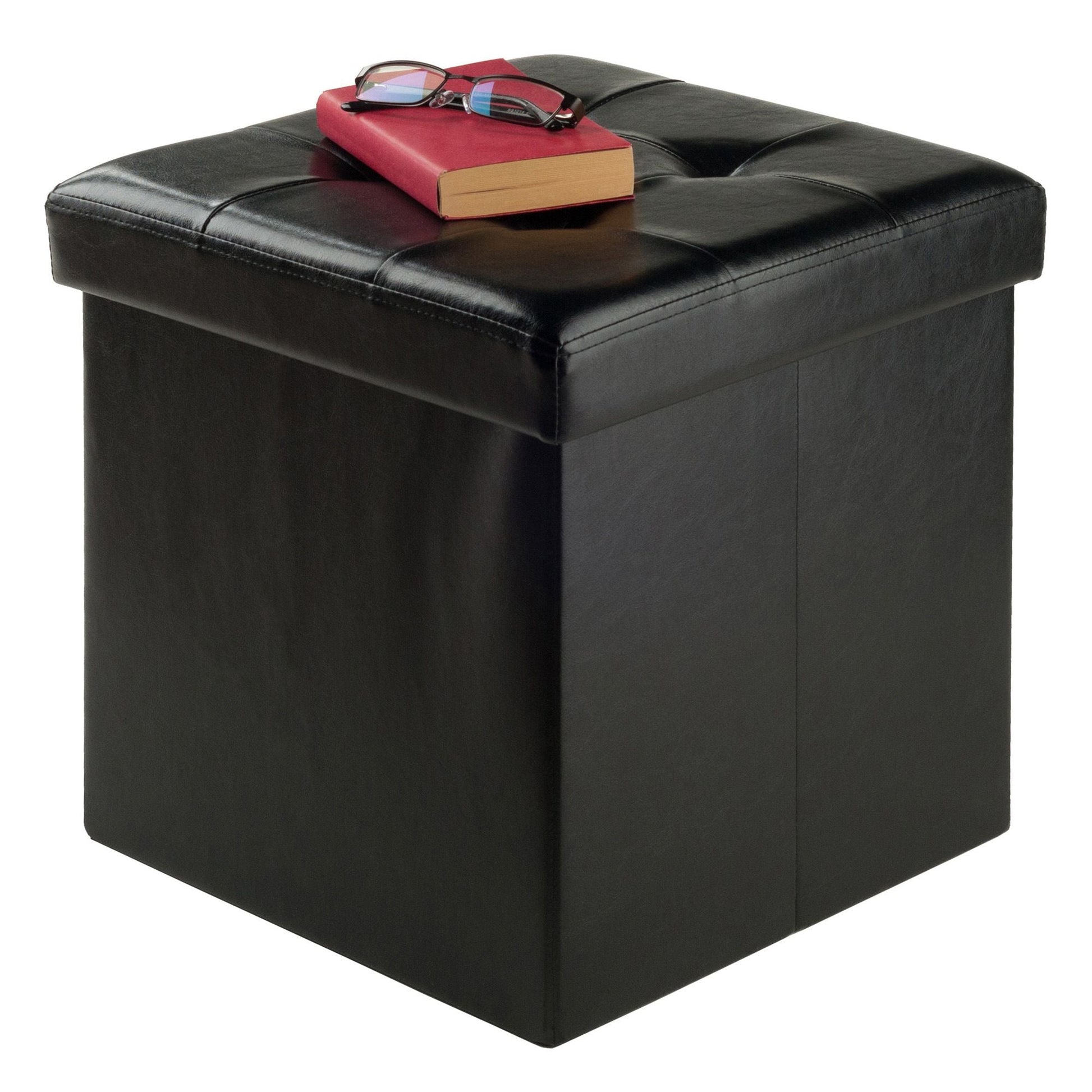 Ashford Ottoman with Storage Faux Leather - Renee Lane Company
