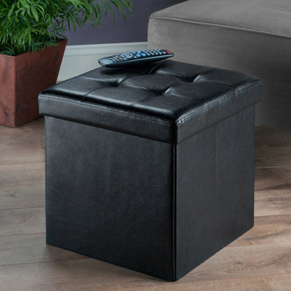 Ashford Ottoman with Storage Faux Leather - Renee Lane Company