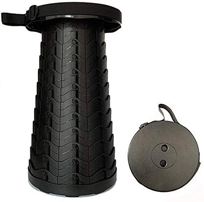 Avenoir Telescopic Portable Stool Camping Retractable Folding Stool for Fishing Hiking Travel Queuing Gardening Max Load 397lb(Black) - Renee Lane Company