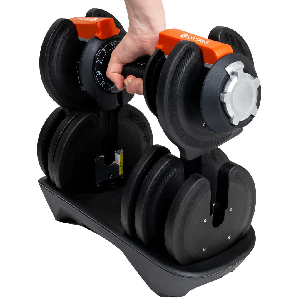 BodySport Adjustable Dumbbell 40 LBS Pair - Renee Lane Company
