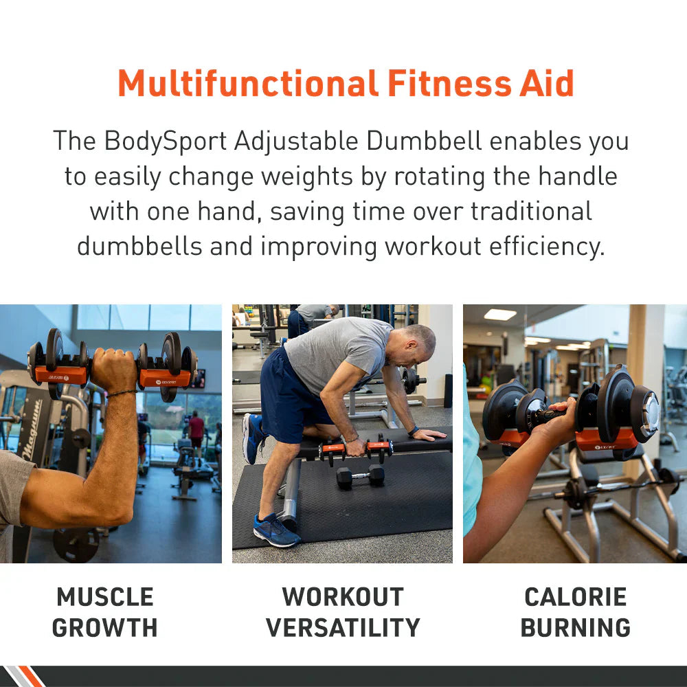 BodySport Adjustable Dumbbell 40 LBS Pair - Renee Lane Company