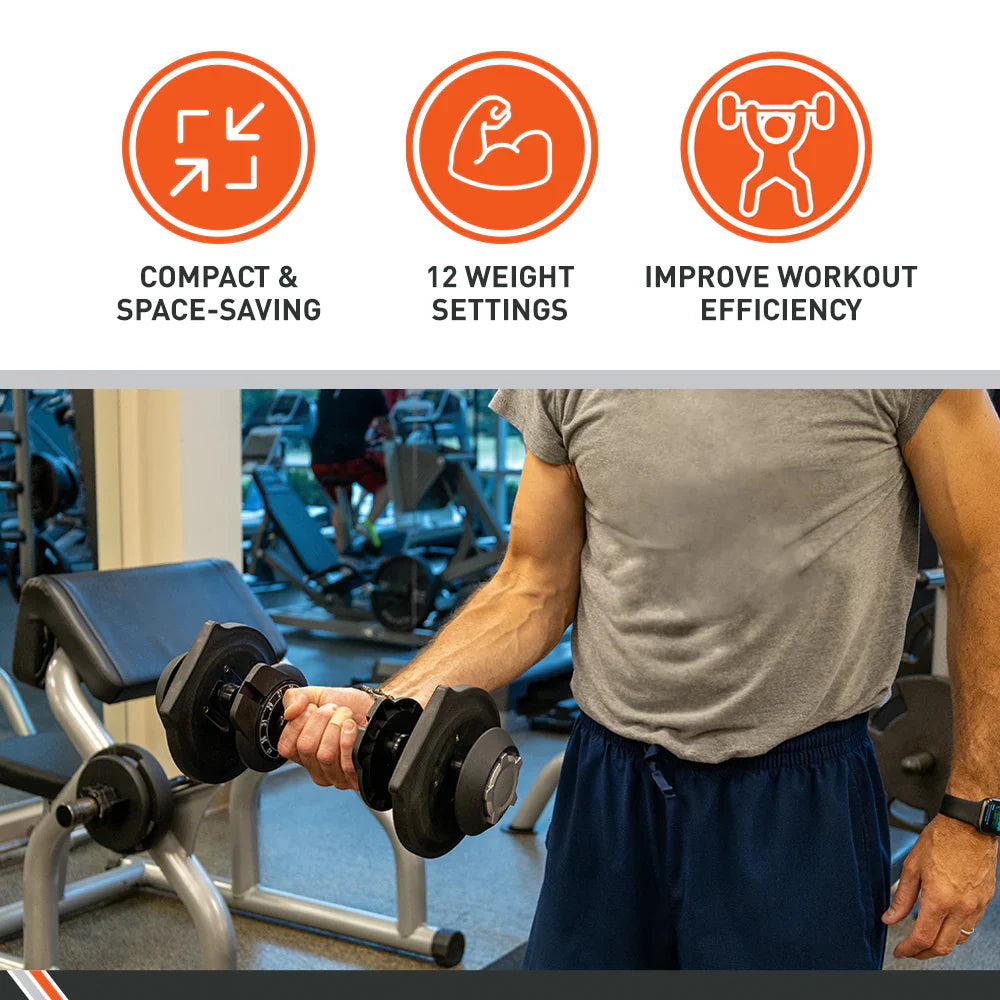 BodySport Adjustable Dumbbell 40 LBS Pair - Renee Lane Company