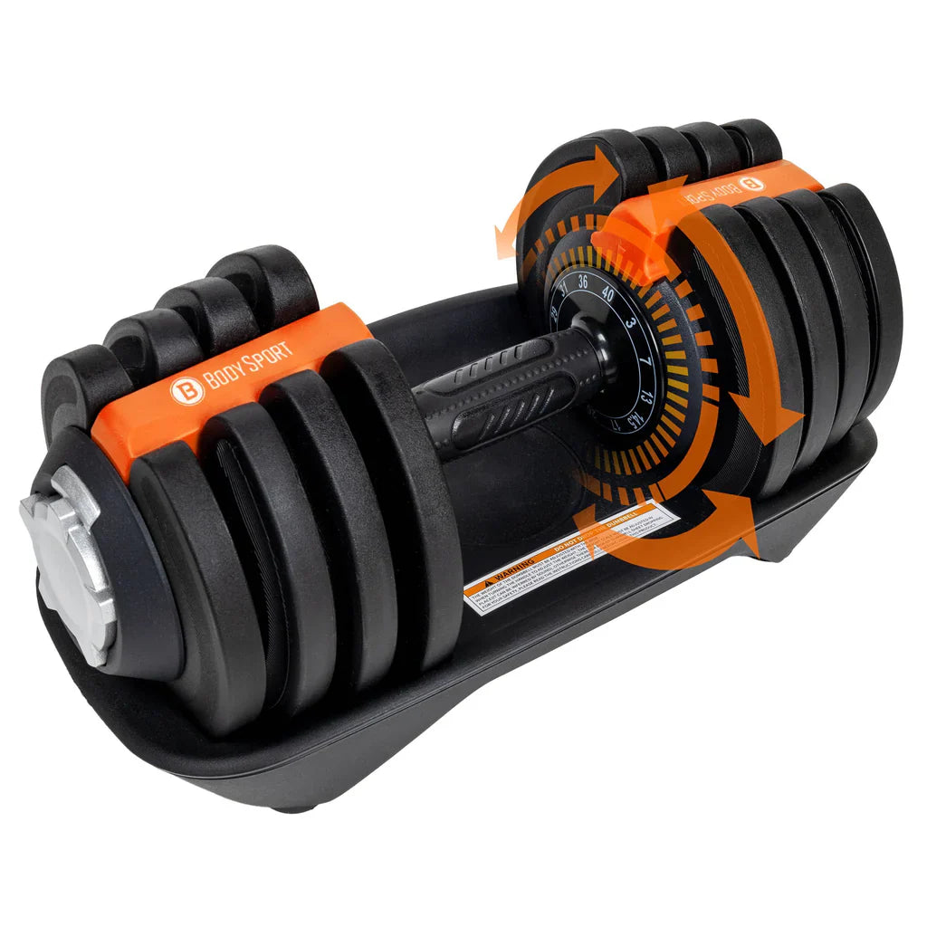 BodySport Adjustable Dumbbell 40 LBS Pair - Renee Lane Company