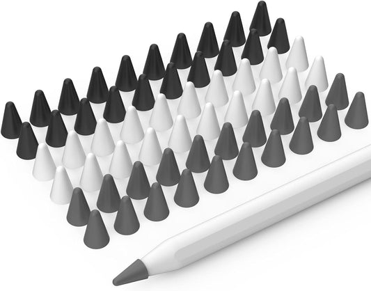 BEAUDOM 40 Pack Silicone Tips Cover Compatible with Apple Pencil 2nd Generation Apple Pencil 1st Generation and Apple Pencil USB-C Protective Nib Caps (Black + White + Grey) - Renee Lane Company