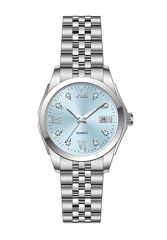 BESTKANG Womens Bracelet Watch Stainless Steel Quartz Watch Luminous Waterproof Watch Business Watches for Women (Blue) - Renee Lane Company