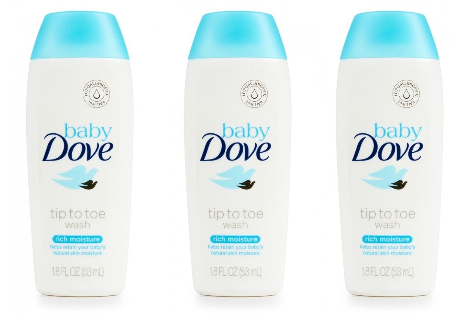 Baby Dove Body Wash Tip To Toe Sensitive Moisture 1.8 Oz Travel Size (Pack Of 3) - Renee Lane Company