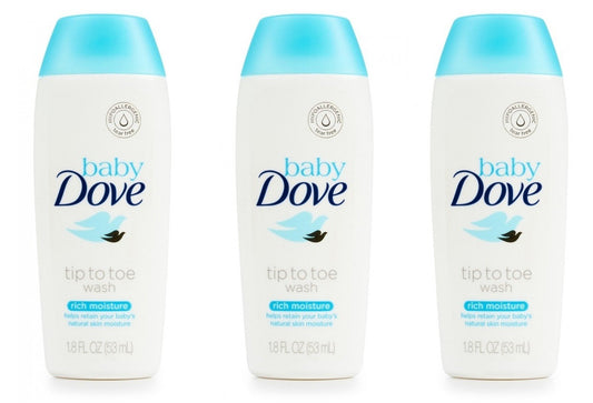 Baby Dove Body Wash Tip To Toe Sensitive Moisture 1.8 Oz Travel Size (Pack Of 3) - Renee Lane Company