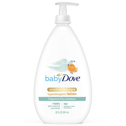 Baby Dove Face and Body Lotion for Sensitive Skin Moisture Fragrance-Free Baby Lotion 20 oz - Renee Lane Company