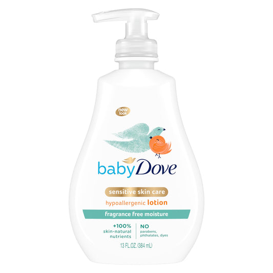 Baby Dove Face and Body Lotion for Sensitive Skin Sensitive Moisture Fragrance-Free Baby Lotion 13 oz - Renee Lane Company