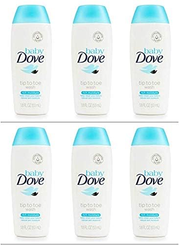 Baby Dove Tip To Toe Wash Rich Moisture 1.8 oz travel size (6 Pack) - Renee Lane Company