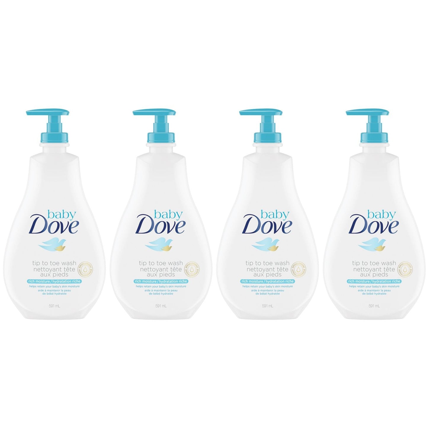 Baby Dove Tip To Toe Wash Rich Moisture - 13 oz Pack of 4 - Renee Lane Company