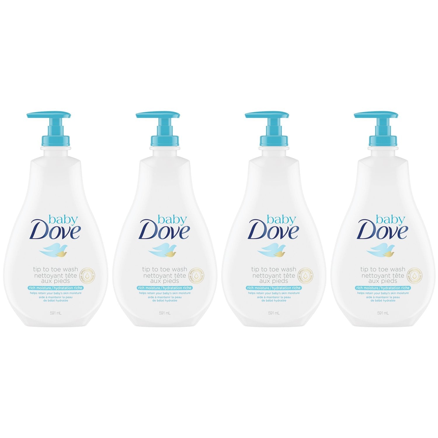 Baby Dove Tip To Toe Wash Rich Moisture - 13 oz Pack of 4 - Renee Lane Company