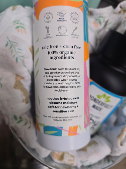 Baby Powder Organic | Natural Baby Products | Talc-Free | Baby Shower Gift | Organic Baby Care | Body Rash Relief | Gift for new mom expect - Renee Lane Company