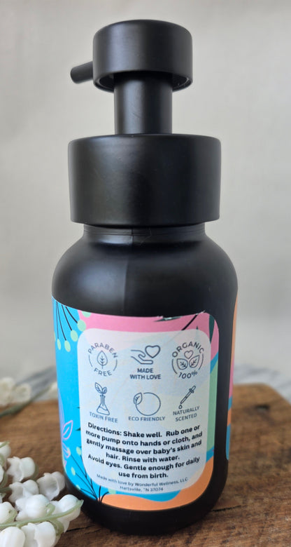 Baby Wash | Organic Foaming | Safe for Newborn Sensitive Skin | Herbal Healing - Renee Lane Company