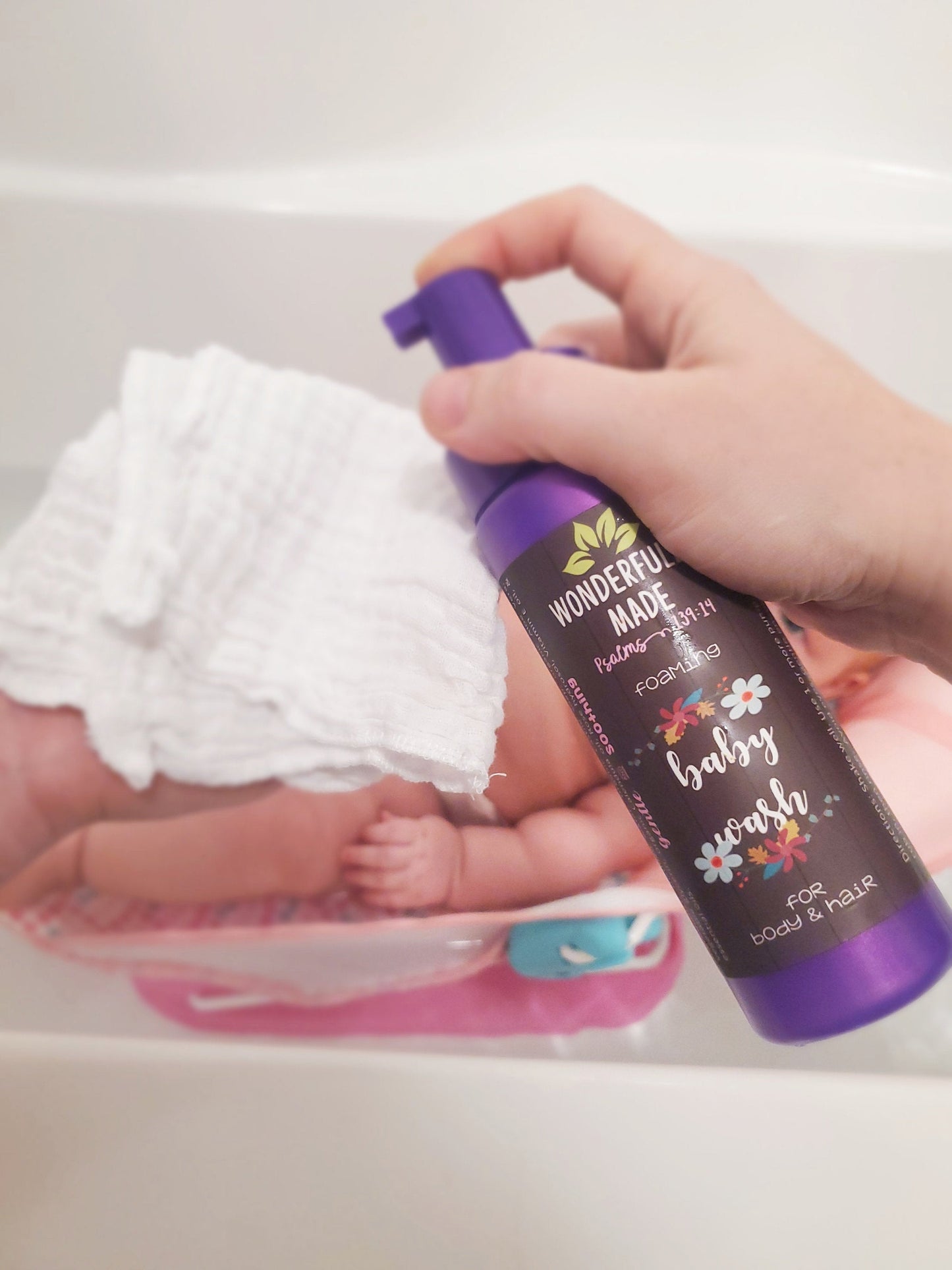 Baby Wash | Organic Foaming | Safe for Newborn Sensitive Skin | Herbal Healing - Renee Lane Company