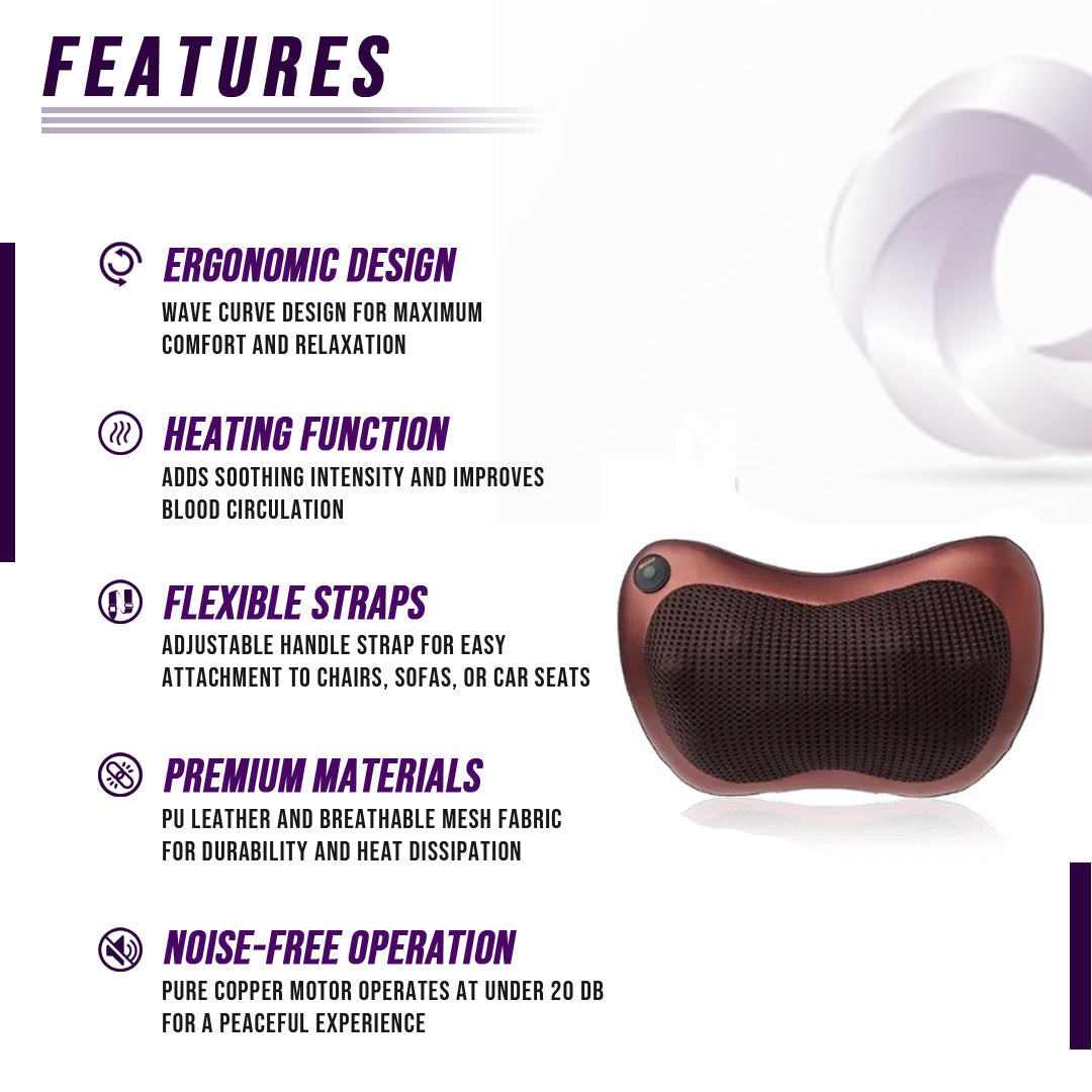 Back and Neck Massage Pillow w/Heat - Renee Lane Company