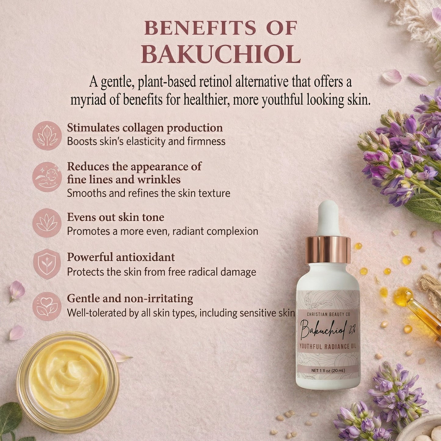 Bakuchiol 2% Youthful Radiance Cream - Renee Lane Company