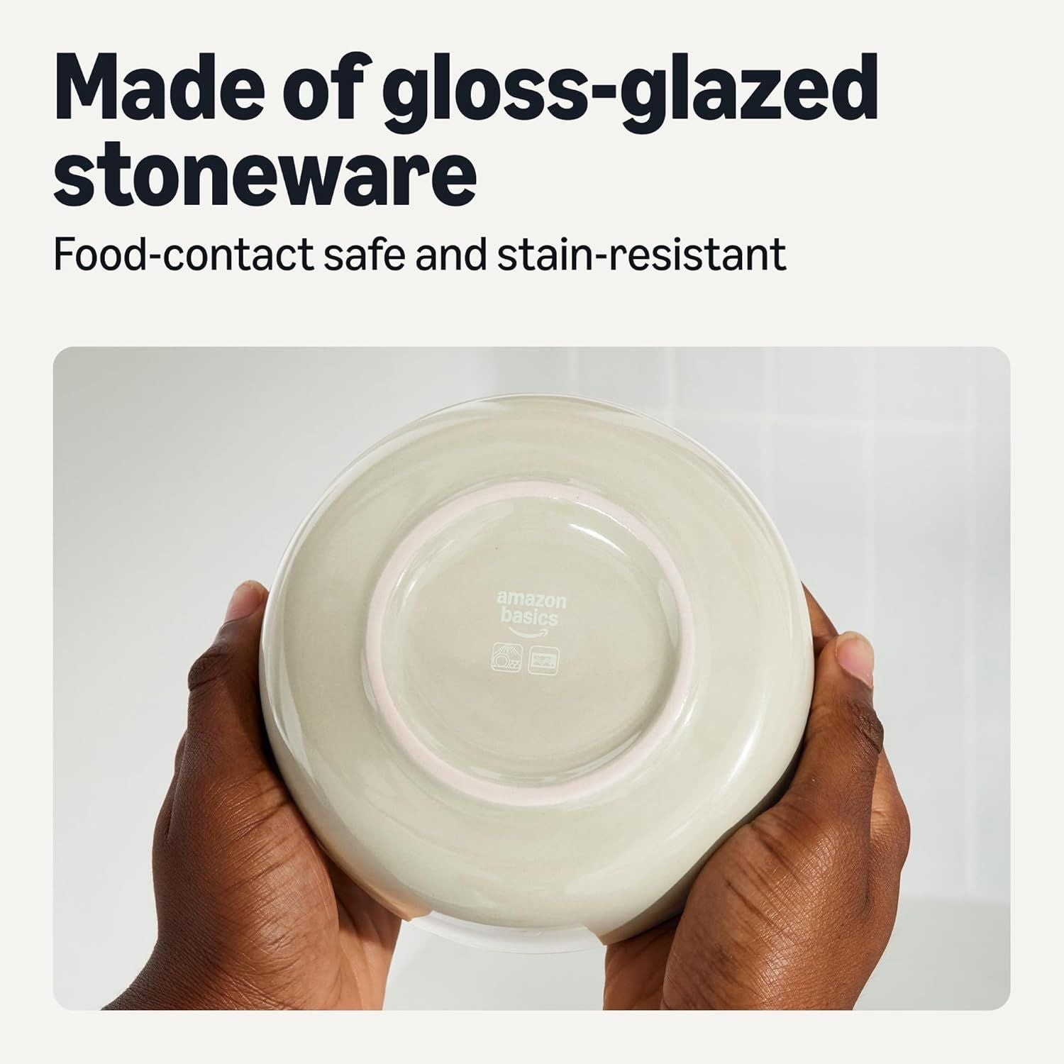 Basics Glazed Stoneware Bowls, 4-Piece Set, Microwave and Dishwasher-Safe, 5.5 in., Ivory - Renee Lane Company