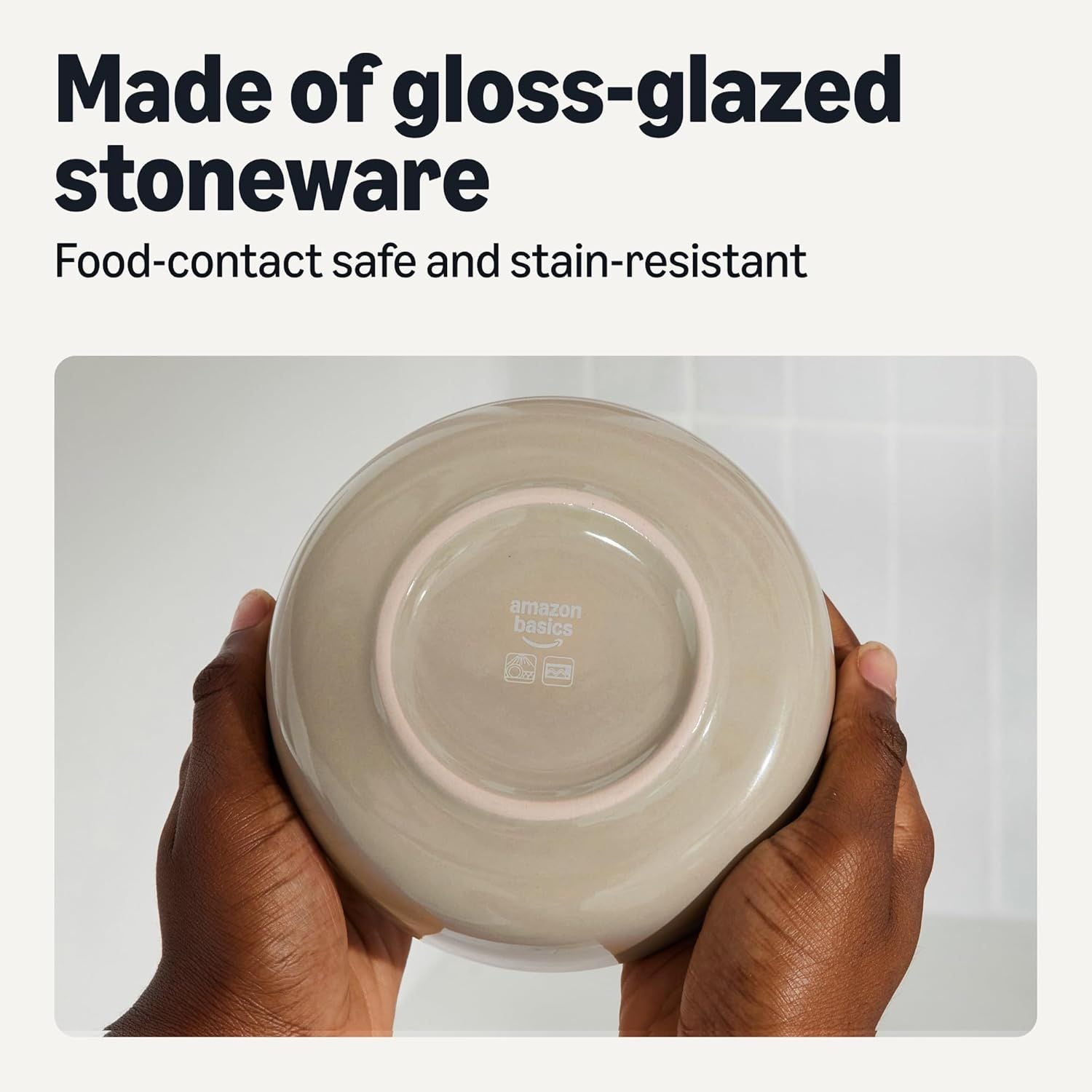 Basics Glazed Stoneware Bowls, 4-Piece Set, Microwave and Dishwasher-Safe, 5.5 in., Linen Gray - Renee Lane Company