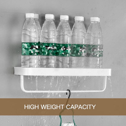 Bathroom Shelves Wall Mounted Glass Shelves for Bathroom Floating Shelf with Towel Holder Glass Shower Shelf 2 Tier Bathroom Wall Organizer - Renee Lane Company