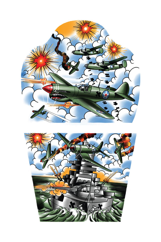 Battle Stations Full Sleeve Tattoo - Temporary Kids Tattoo Sleeve - Renee Lane Company