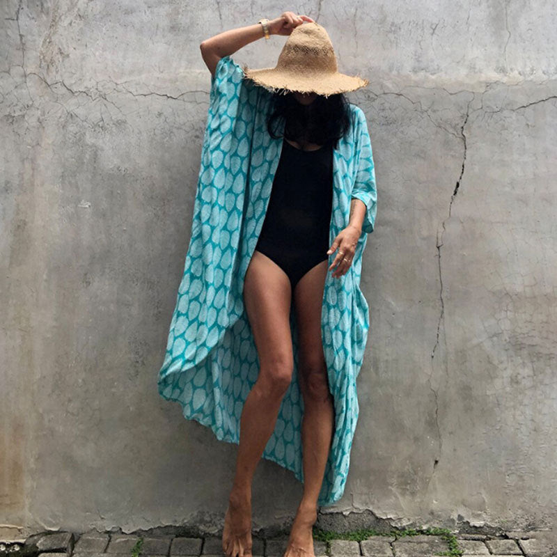 Beach Cover Ups for Swimwear Women Black Tie Dye Kimono Swimsuit Cape Summer Dress 2022 Beachwear Outfits Sales - Renee Lane Company