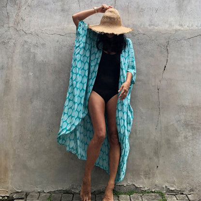 Beach Cover Ups for Swimwear Women Black Tie Dye Kimono Swimsuit Cape Summer Dress 2022 Beachwear Outfits Sales - Renee Lane Company