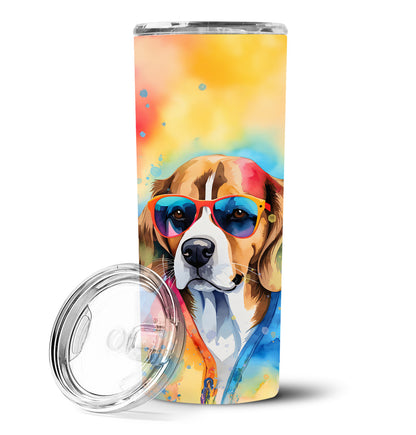 Beagle Hippie Dawg Stainless Steel Skinny Tumbler Vacuum Double Walled Reusable Insulated Tumbler Travel Cup for Coffee Cocktails Gift with Lid, 20 oz - Renee Lane Company