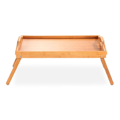Bed Tray Table Breakfast Tray Bamboo Folding Bed Table Serving Snack Tray Desk with Handles - Renee Lane Company